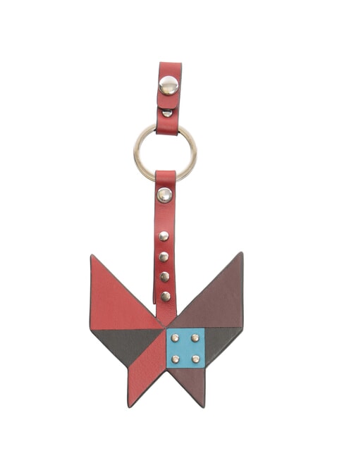 MUSE Leather and metal card holder bordeaux - Key holders