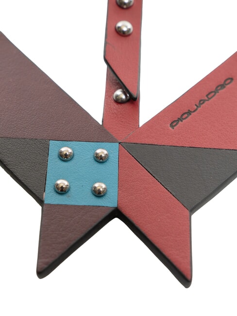 MUSE Leather and metal card holder bordeaux - Key holders