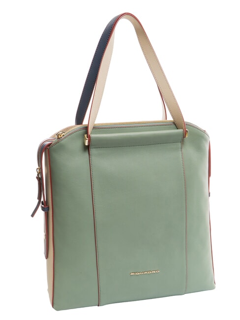 CIRCLE Leather backpack bag green/blue - Work Briefcases