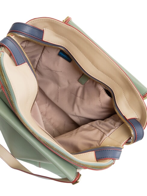 CIRCLE Leather backpack bag green/blue - Work Briefcases