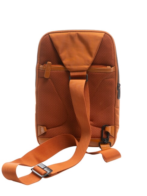 WOODY Leather fabric one-shoulder backpack ORANGE - Laptop backpacks