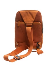 PIQUADRO WOODY Leather fabric one-shoulder backpack ORANGE - Laptop backpacks - 3