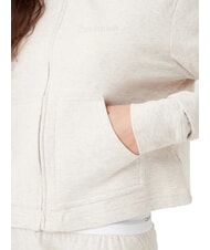CALVIN KLEIN CK Full zip sweatshirt with hood and pockets oatmeal heather - Women's Sweatshirts - 4