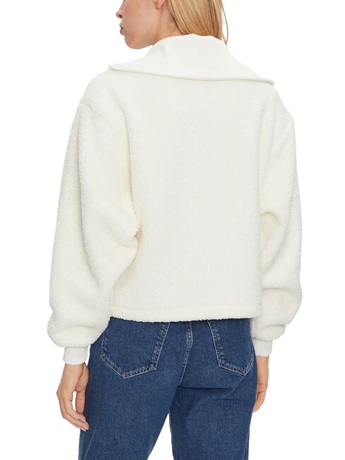 CK JEANS Teddy half-zip sweatshirt ivory - Women's Sweatshirts
