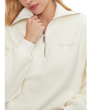 CALVIN KLEIN CK JEANS Teddy half-zip sweatshirt ivory - Women's Sweatshirts - 3