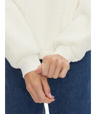 CALVIN KLEIN CK JEANS Teddy half-zip sweatshirt ivory - Women's Sweatshirts - 4