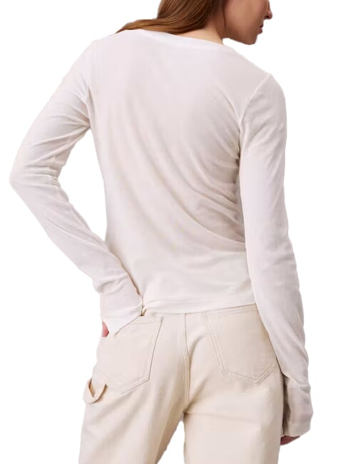 CK JEANS Crew neck cotton sweater ivory - Women's Sweaters