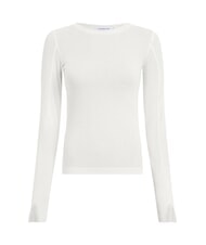 CALVIN KLEIN CK JEANS Crew neck cotton sweater ivory - Women's Sweaters - 4
