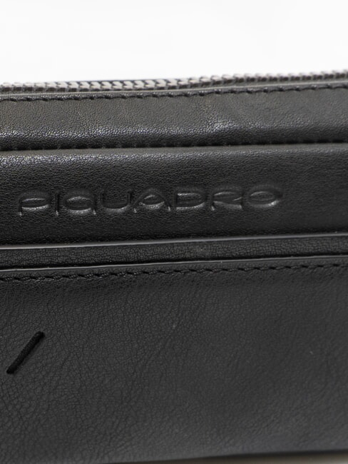 NABUCCO Mini umbrella with leather case Black - Umbrellas