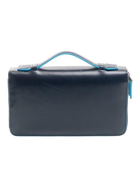 BLUE SQUARE Document holder in leather blue - Travel Accessories