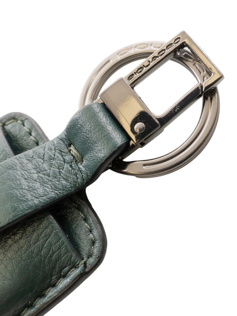 MODUS RESTYLING Leather key ring with carabiner GREEN - Key holders