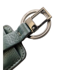PIQUADRO MODUS RESTYLING Leather key ring with carabiner GREEN - Key holders - 3