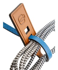PIQUADRO BAGMOTIC Leather cable tie with USB cable Leather / Blue - Travel Accessories - 3