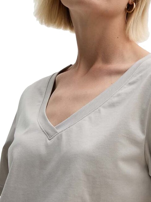 CK Short-sleeved V-neck T-shirt sand pebble - T-shirt