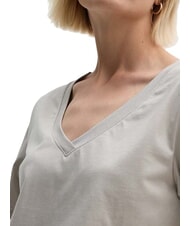 CALVIN KLEIN CK Short-sleeved V-neck T-shirt sand pebble - T-shirt - 3