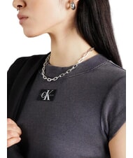 CALVIN KLEIN CK JEANS Short-sleeved cropped T-shirt washed black - T-shirt - 3