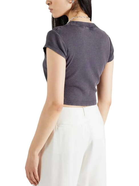 CK JEANS Short-sleeved cropped T-shirt washed black - T-shirt