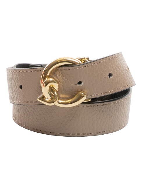 C-ME BICOLOR  Reversible leather belt noir/w.taupe - Belts