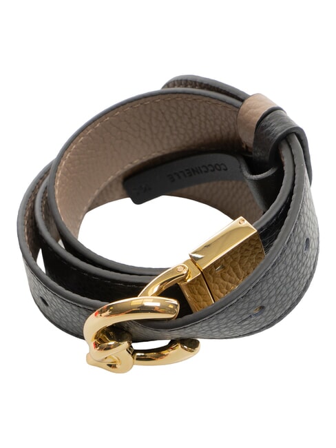 C-ME BICOLOR  Reversible leather belt noir/w.taupe - Belts