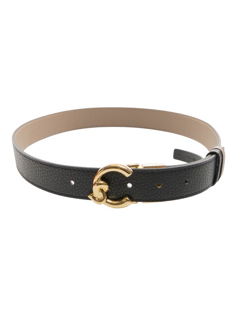 C-ME BICOLOR  Reversible leather belt noir/w.taupe - Belts