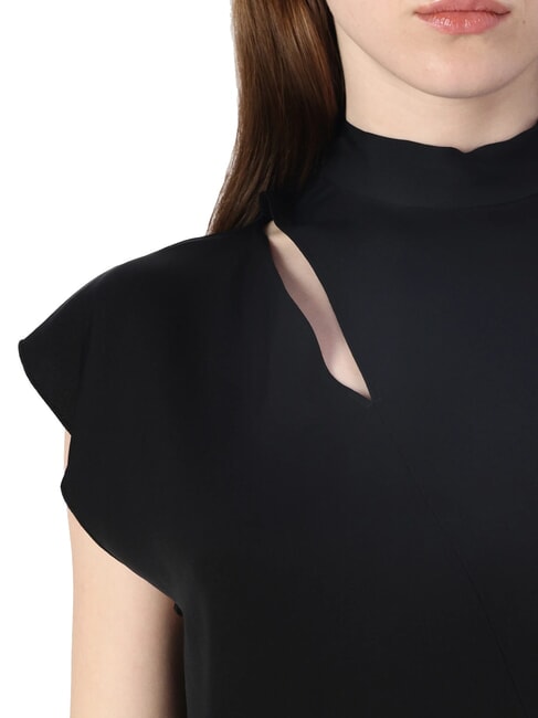 CK High-neck short-sleeved cut-out shirt ck black - Shirts