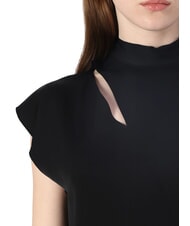CALVIN KLEIN CK High-neck short-sleeved cut-out shirt ck black - Shirts - 4