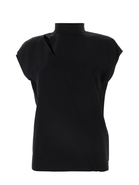 CK High-neck short-sleeved cut-out shirt ck black - Shirts