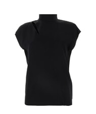 CALVIN KLEIN CK High-neck short-sleeved cut-out shirt ck black - Shirts - 5