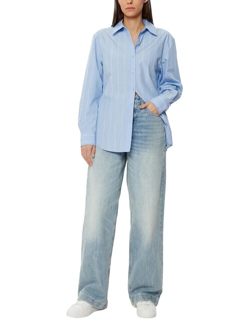 CK Relaxed fit long-sleeved shirt egret / night sky placed stripe - Shirts