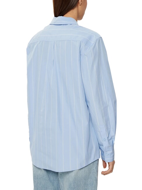 CK Relaxed fit long-sleeved shirt egret / night sky placed stripe - Shirts