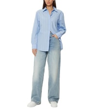 CALVIN KLEIN CK Relaxed fit long-sleeved shirt egret / night sky placed stripe - Shirts - 5