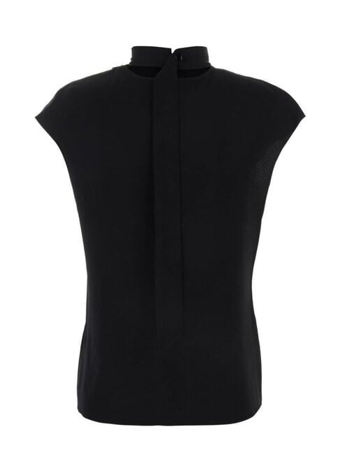 CK High-neck short-sleeved cut-out shirt ck black - Shirts