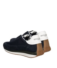 ARMANI EXCHANGE ROYALE SUEDE AIR MESH AX logo leather sneakers navy+off-white - Men’s shoes - 3