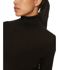 CALVIN KLEIN CK Slim-fit wool turtleneck sweater ck black - Women's Sweaters - 3