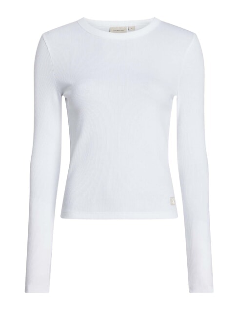 CK JEANS Ribbed crew neck sweater bright white - Women's Sweaters