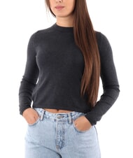 CALVIN KLEIN CK JEANS Short crew neck sweater ebony heather - Women's Sweaters - 4