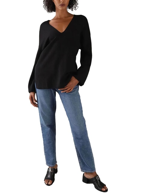 CK V-neck sweater with wide sleeves ck black - Women's Sweaters