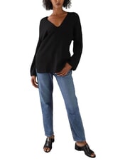 CALVIN KLEIN CK V-neck sweater with wide sleeves ck black - Women's Sweaters - 4