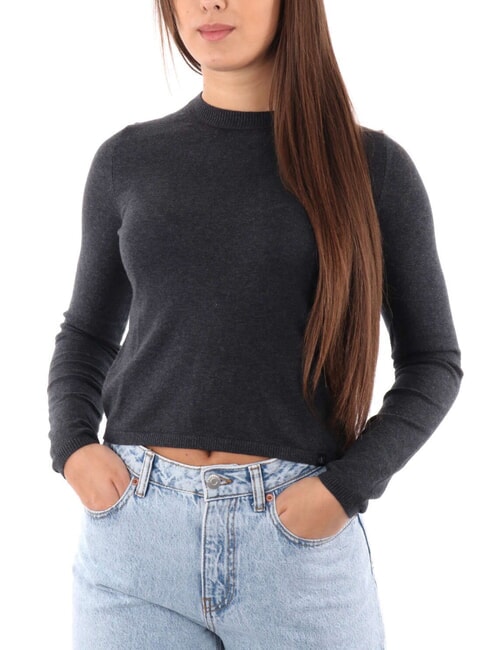 CK JEANS Short crew neck sweater ebony heather - Women's Sweaters