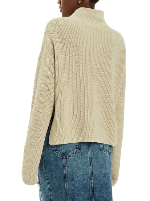 CK JEANS Relaxed fit cotton turtleneck sweater pelican - Women's Sweaters