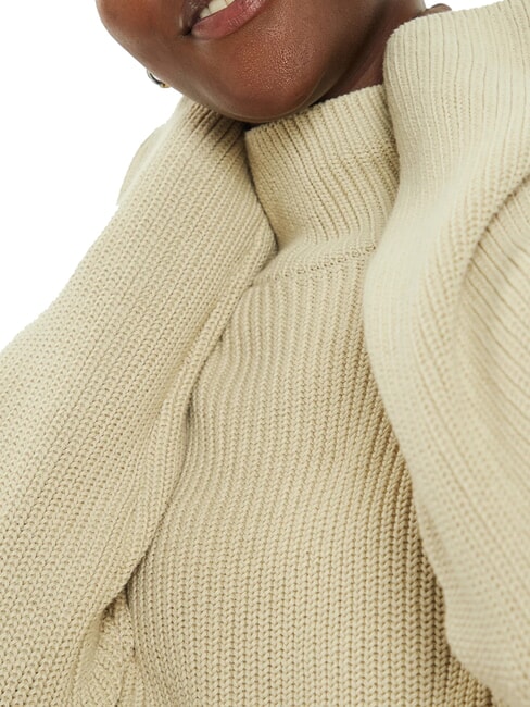 CK JEANS Relaxed fit cotton turtleneck sweater pelican - Women's Sweaters