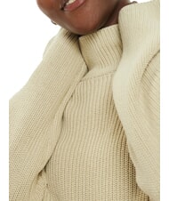 CALVIN KLEIN CK JEANS Relaxed fit cotton turtleneck sweater pelican - Women's Sweaters - 3