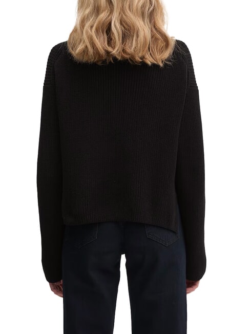 CK JEANS Relaxed fit cotton turtleneck sweater ck black - Women's Sweaters