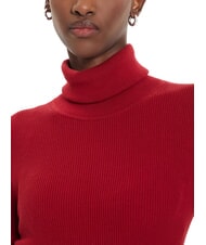 CALVIN KLEIN CK JEANS Ribbed turtleneck sweater winery - Women's Sweaters - 3