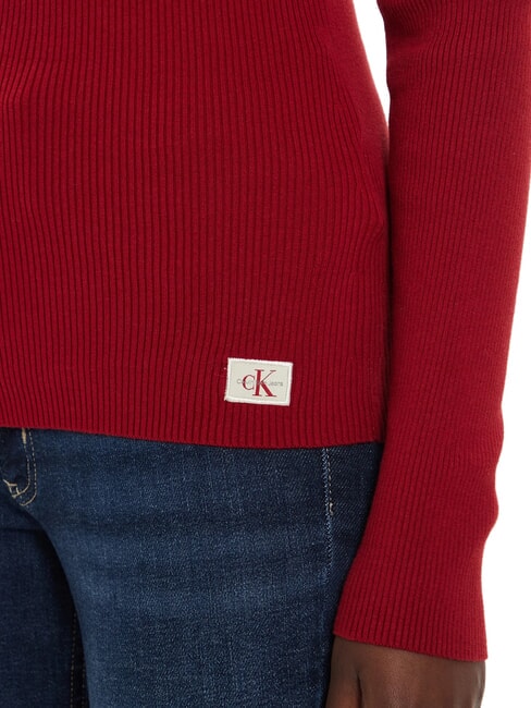 CK JEANS Ribbed turtleneck sweater winery - Women's Sweaters