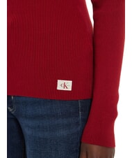 CALVIN KLEIN CK JEANS Ribbed turtleneck sweater winery - Women's Sweaters - 4