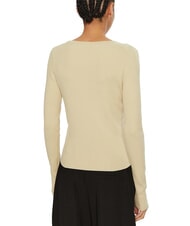 CALVIN KLEIN CK JEANS Deep V-neck cardigan pelican - Women's Sweaters - 2