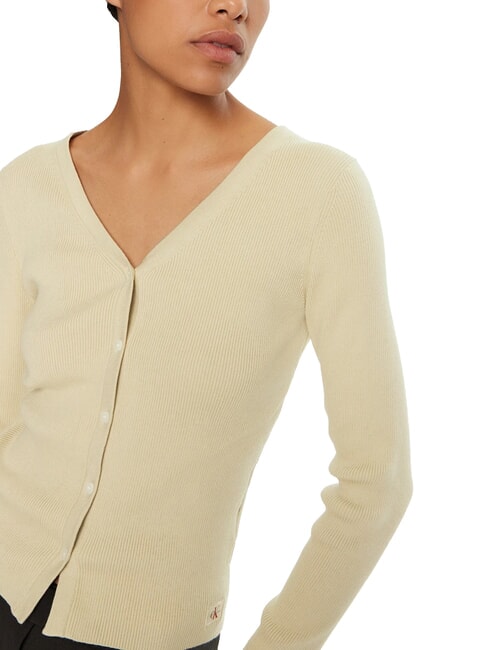 CK JEANS Deep V-neck cardigan pelican - Women's Sweaters