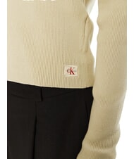 CALVIN KLEIN CK JEANS Deep V-neck cardigan pelican - Women's Sweaters - 4