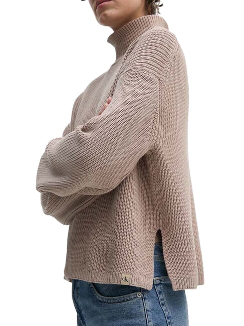 CK JEANS Relaxed fit cotton turtleneck sweater goat - Women's Sweaters